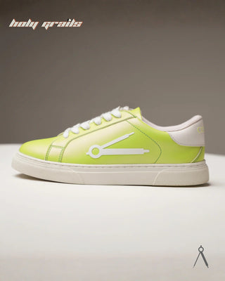 Hand Crafted 'Moonwhisper' Lime Verdant Green Low Top Full Vegan Leather With Rubber Sole Sneakers HG x Cos Tan - Side