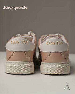 Hand Crafted 'Moonwhisper' Lunar Chrome Nude Pink Low Top Full Vegan Leather With Rubber Sole Sneakers HG x Cos Tan - Back