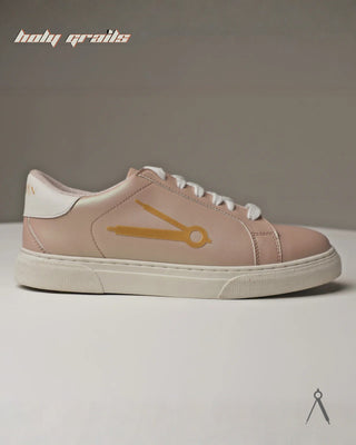 Hand Crafted 'Moonwhisper' Lunar Chrome Nude Pink Low Top Full Vegan Leather With Rubber Sole Sneakers HG x Cos Tan - Side