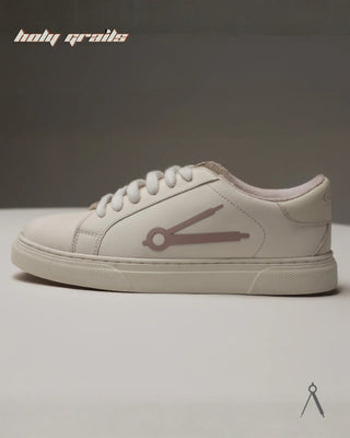 Hand Crafted 'Moonwhisper' Solar Blush Baby Pink Low Top Full Vegan Leather With Rubber Sole Sneakers HG x Cos Tan - Side