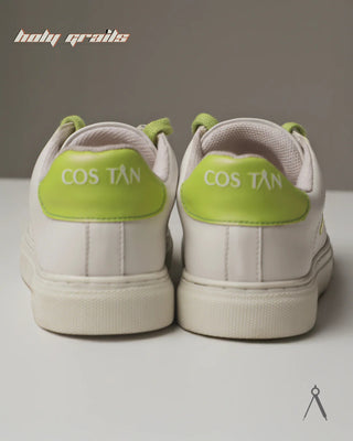 Hand Crafted 'Pebble' Lime Verdant Low Top Vegan Leather With Rubber Sole Sneakers HG x Cos Tan - Back