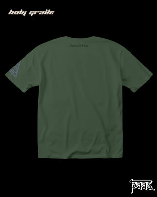 'Holiday Recall Visa Stamps' Green Tee HG x Paas Collective - Back