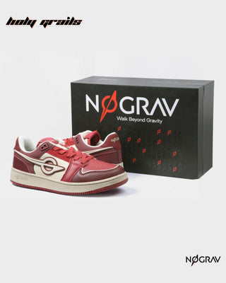 Homegrown 'Anardana' Red Toned & Cream Premium PU Upper, Cushioned Footbed, Eva Midsole & Rubber Outsole Lightweight Sneaker HG x NoGrav - Sides with Box