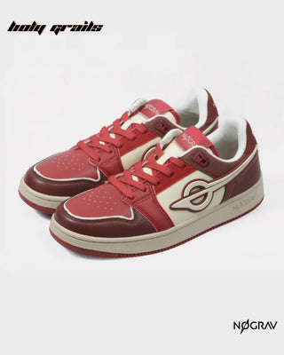 Homegrown 'Anardana' Red Toned & Cream Premium PU Upper, Cushioned Footbed, Eva Midsole & Rubber Outsole Lightweight Sneaker HG x NoGrav - Front Sides