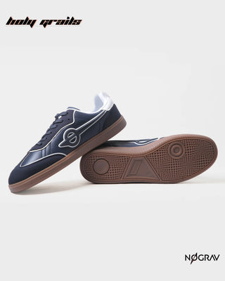 Homegrown 'Azzure' Navy Blue Premium PU Upper, Cushioned Footbed, Eva Midsole & Rubber Outsole Lightweight Sneaker HG x NoGrav - Side & Outsole