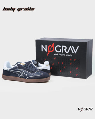 Homegrown 'Azzure' Navy Blue Premium PU Upper, Cushioned Footbed, Eva Midsole & Rubber Outsole Lightweight Sneaker HG x NoGrav - Side With Box