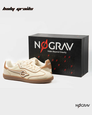 Homegrown 'Cheesecake' Cream Premium PU Upper, Cushioned Footbed, Eva Midsole & Rubber Outsole Lightweight Sneaker HG x NoGrav - Side with Box