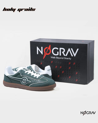 Homegrown 'Dirty Martini' Deep Green Premium PU Upper, Cushioned Footbed, Eva Midsole & Rubber Outsole Lightweight Sneaker HG x NoGrav - Side with Box