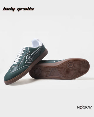 Homegrown 'Dirty Martini' Deep Green Premium PU Upper, Cushioned Footbed, Eva Midsole & Rubber Outsole Lightweight Sneaker HG x NoGrav - Side & Outsole
