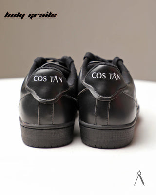 Homegrown 'Low Ball Signature' Black Low Top 100% Vegan Leather Sneaker HG x Cos Tan - Back