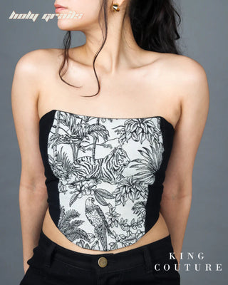 'Jungle Jacquard Corset' HG x King Couture - Front Close