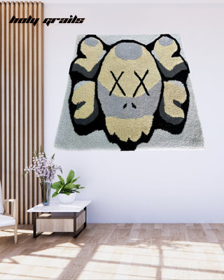 KAWS SkullPop Tufted Rug On Wall