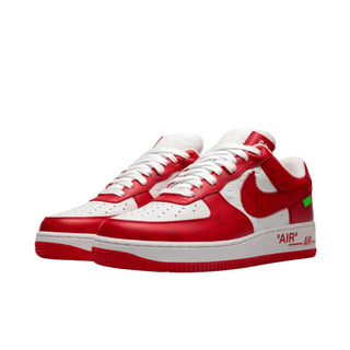 Louis Vuitton x Nike Air Force 1 Low 'White Comet Red' Sneakers - Front