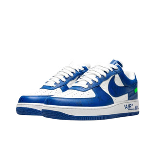 Louis Vuitton x Nike Air Force 1 Low 'White Team Royal' Sneakers - Front