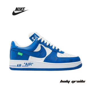 Louis Vuitton x Nike Air Force 1 Low 'White Team Royal' Sneakers - Side 1