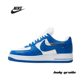 Louis Vuitton x Nike Air Force 1 Low 'White Team Royal' Sneakers - Side 2