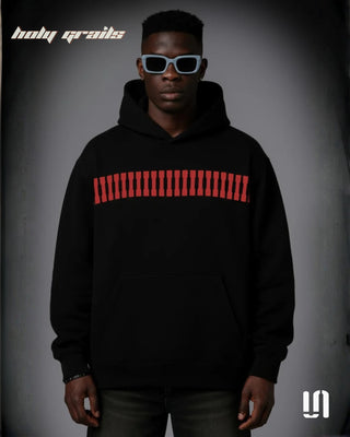 Men in Street Style 'I Love You Thiiiiiis Much' Black 350 GSM Cotton Fleece Oversize Hoodie HG x Sullitt - Front Without Hood