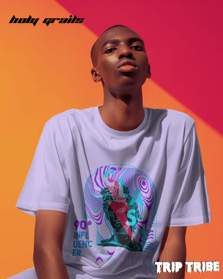 Men in Street Style 'Classy No More Drama' Lavender 240 GSM 100% Cotton Oversize Tee HG x Trip Tribe - Front