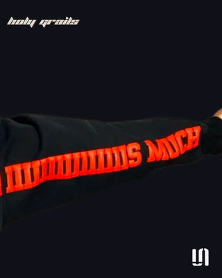 Men in Street Style 'I Love You Thiiiiiis Much' Black 350 GSM Cotton Fleece Oversize Hoodie HG x Sullitt - Left Sleeve