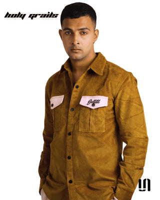 Men in Street Style 'Mapple' Brown Full Sleeve Corduroy Shirt HG x Sullitt - Front 1