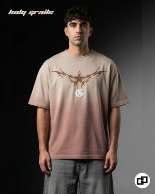 Men in Street Style 'Proof of Insanity' Ombre Wash 100% Cotton 240 GSM Oversize Tee HG x Grey Hound - Front