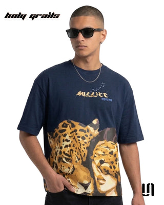 Men in Street Style 'Wild Love Leopard' Green 240 GSM French Terry Oversize Graphic T-Shirt HG x Sullitt - Front Side