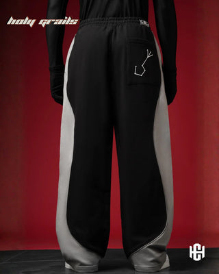 Men in 'Constellation' Unisex Black & Grey 320 GSM Cotton Fleece Pants HG x Charactr - Back