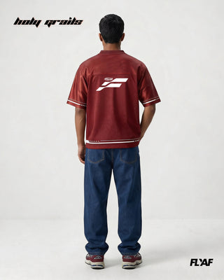 Men in 'Motorunit Mesh Jersey' Motif Printed Oversize Tee HG x FLYAF - Back Full