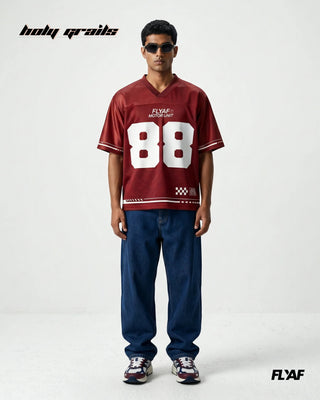 Men in 'Motorunit Mesh Jersey' Motif Printed Oversize Tee HG x FLYAF - Front Full
