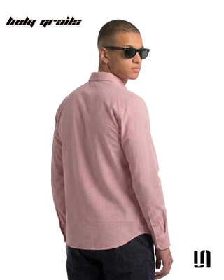 Men in 'Red Mirage Bunny' Premium Soft Touch Fabric Graphic Printed Full Sleeve Stripe Shirt HG x Sullitt - Back Side