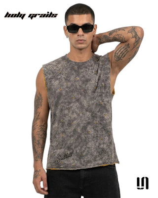 Men in 'Slate Wash' Grey Premium Slate Wash Fabric Sleeveless Tank Top HG x Sullitt - Front 2