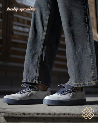 Men in 'Turang (तुरंग)' Low Light Grey Sneaker HG x CHRN - In Feet Both Sides & Front