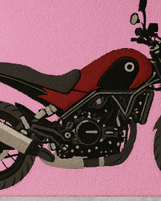 Moto Madness Tufted Rug On Floor Close Up