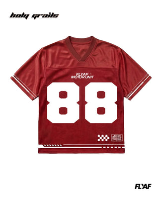 'Motorunit Mesh Jersey' Motif Printed Oversize Tee HG x FLYAF - Front