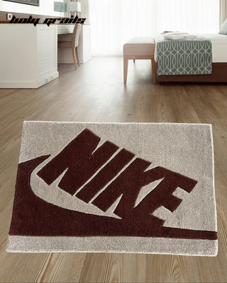 'Neutral Swoosh' Handtufted Rug On Floor