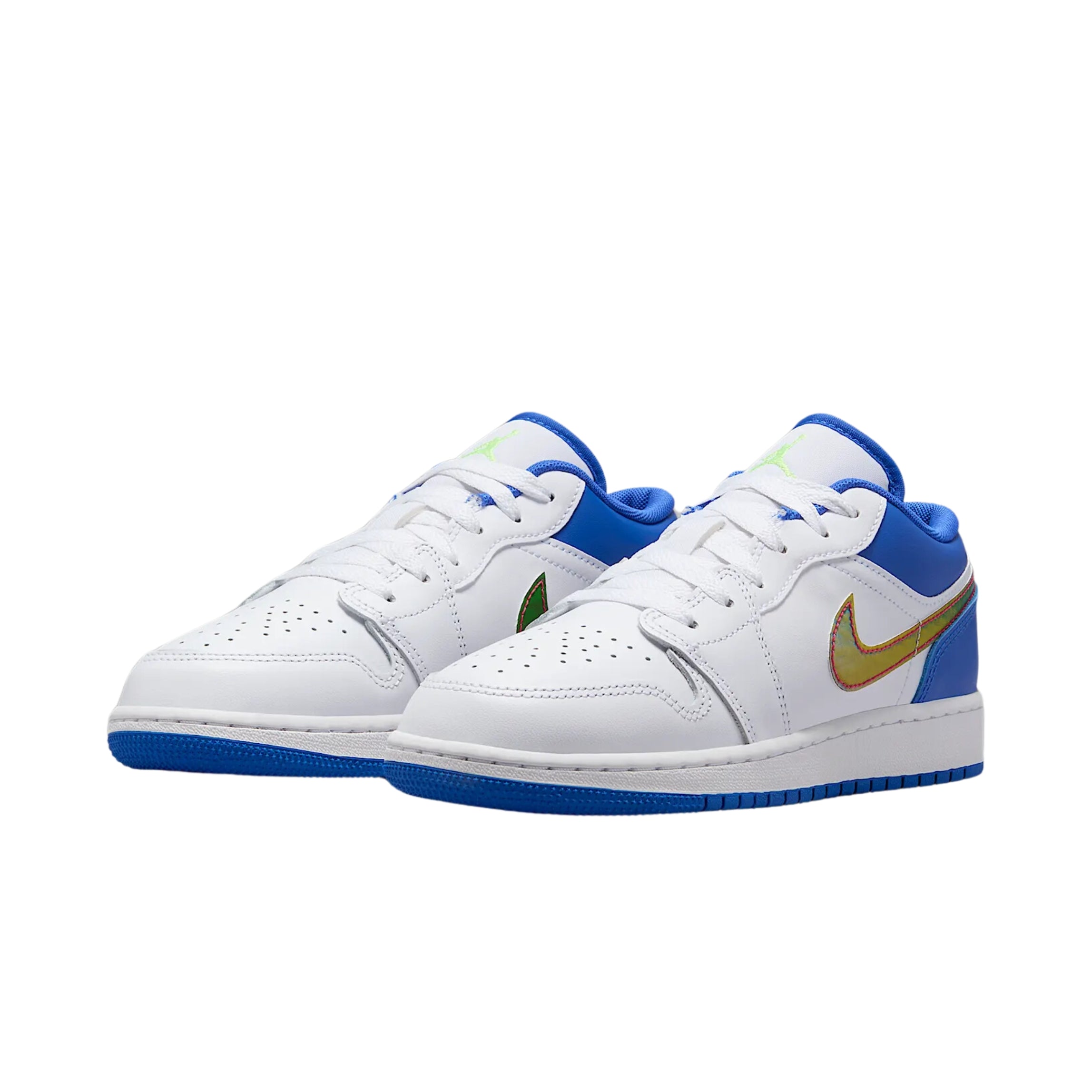 Nike Air Jordan Low SE White Hyper Royal Iridescent Swooshes