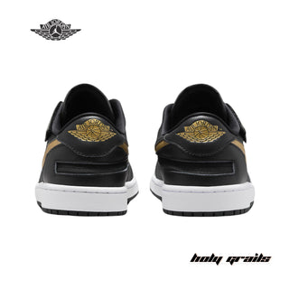 Nike Air Jordan 1 Low FlyEase 'Black Metallic Gold' Sneakers - Back