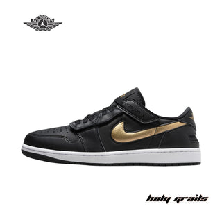 Nike Air Jordan 1 Low FlyEase 'Black Metallic Gold' Sneakers - Side 2