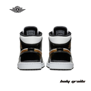 Nike Air Jordan 1 Mid Patent SE 'Black Gold' Sneakers - Back