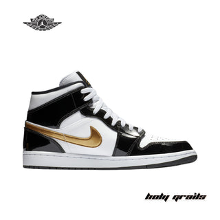 Nike Air Jordan 1 Mid Patent SE 'Black Gold' Sneakers - Side 1
