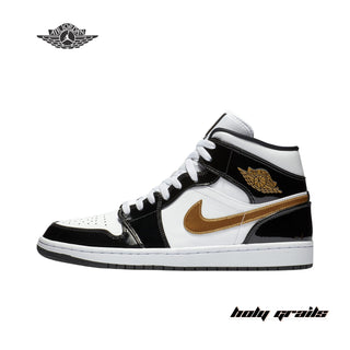 Nike Air Jordan 1 Mid Patent SE 'Black Gold' Sneakers - Side 2