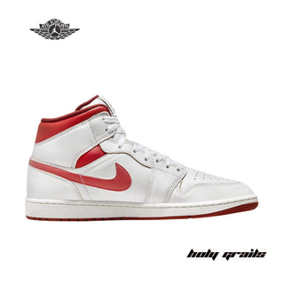 Nike Air Jordan 1 Mid SE 'White Dune Red' Sneakers - Side 1