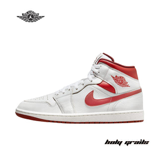 Nike Air Jordan 1 Mid SE 'White Dune Red' Sneakers - Side 2