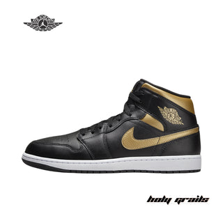 Nike Air Jordan 1 Mid 'Black Metallic Gold' Sneakers - Side 2