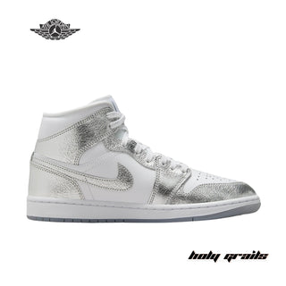 Nike Wmns Air Jordan 1 Mid SE 'Metallic Silver' Sneakers - Side 1
