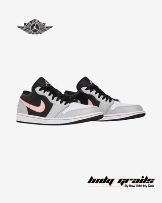 Nike Air Jordan 1 Low 'Grey Fog Bleached Coral' Sneakers - Front