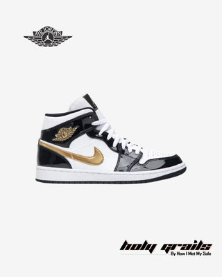 Nike Air Jordan 1 Mid Patent SE 'Black Gold' Sneakers - Side 1