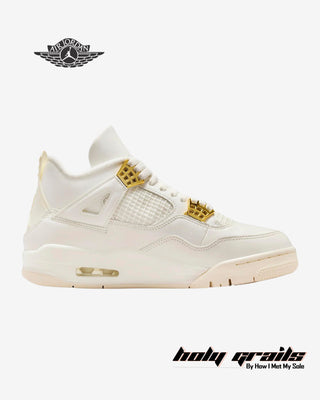 Nike Wmns Air Jordan 4 Retro 'Metallic Gold' Sneakers - Side 1