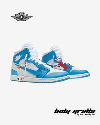 Off-White x Nike Air Jordan 1 Retro High OG 'UNC' Sneakers - Front