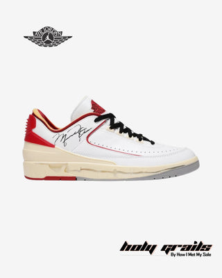 Off-White x Nike Air Jordan 2 Retro Low SP 'White Varsity Red' Sneakers - Side 1
